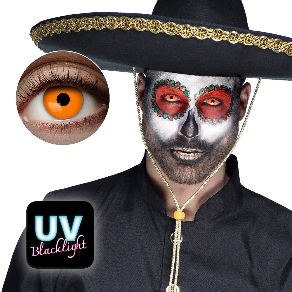 Lentilles de Contact UV Flash Orange Fluo - Effet Blacklight