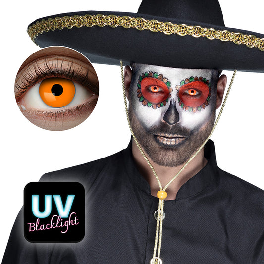 Lentilles de Contact UV Flash Orange Fluo - Effet Blacklight