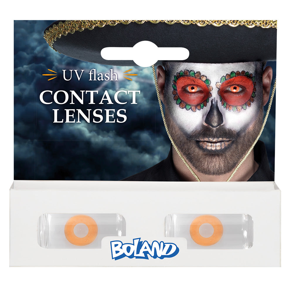 Lentilles de Contact UV Flash Orange Fluo - Effet Blacklight