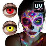 Lentilles de Contact UV Blacklight Rouge et Jaune - Duo Flash