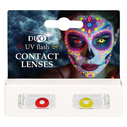 Lentilles de Contact UV Blacklight Rouge et Jaune - Duo Flash