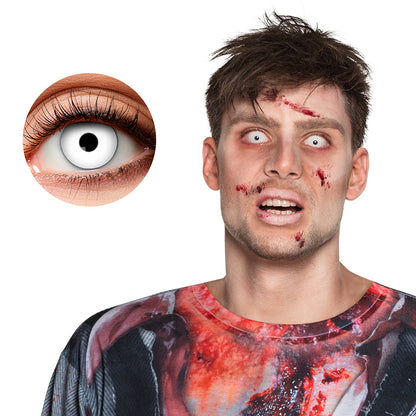 Lentilles Blanches Zombie Regard Terrifiant - Pack 2