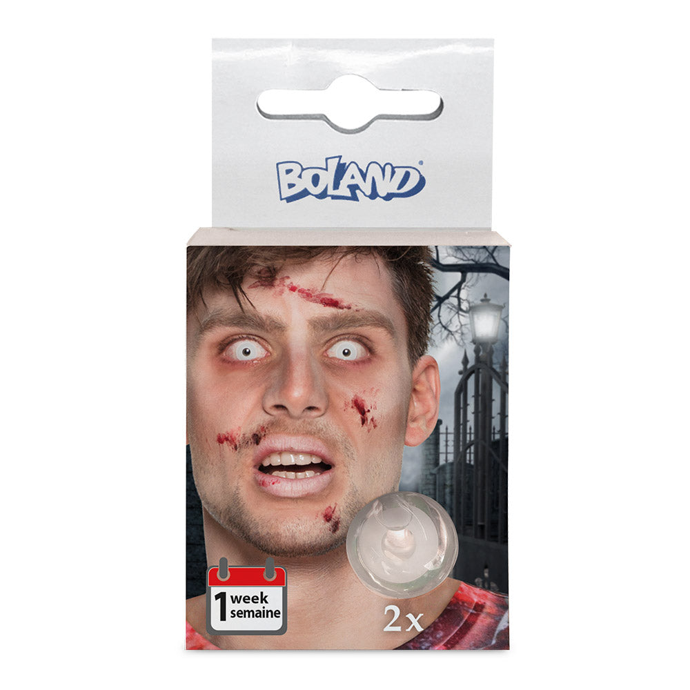 Lentilles Blanches Zombie Regard Terrifiant - Pack 2