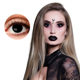 Lentilles de Contact Noires Gothiques Intenses - Costume Halloween