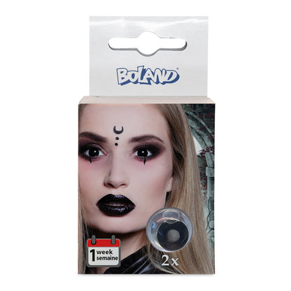 Lentilles de Contact Noires Gothiques Intenses - Costume Halloween
