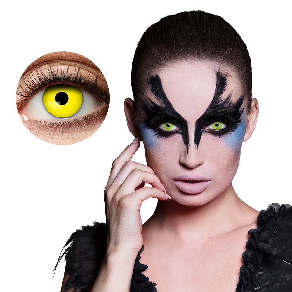 Lentilles Oculaires Jaune Fluo - Effets Yeux Fantastiques