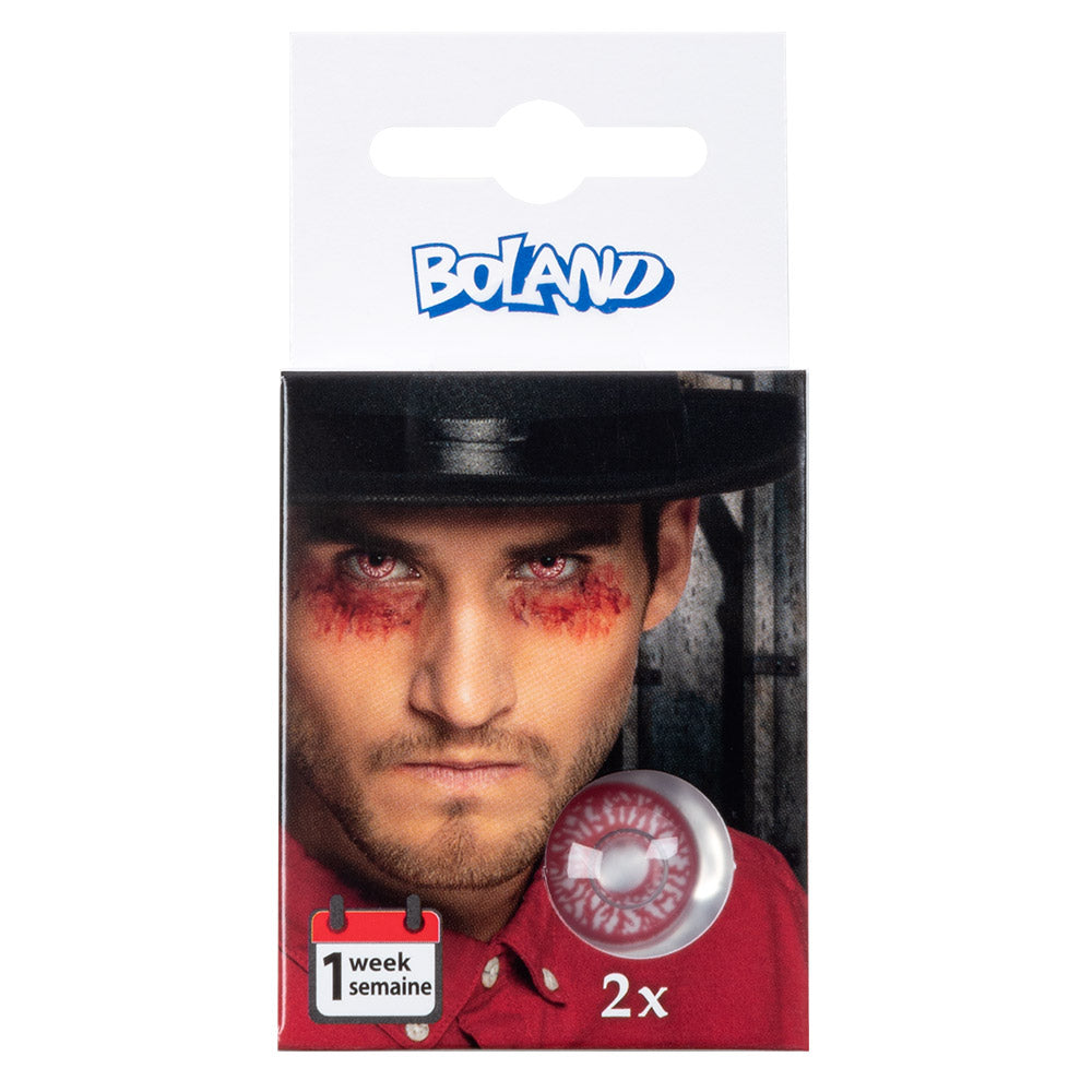 Lentilles de Contact Rouges Vampire - Déguisement Halloween