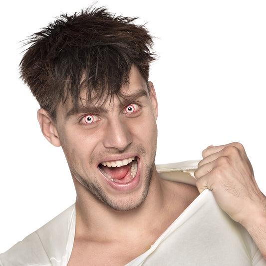 Lentilles de Contact Vampire Rouge et Blanc - Accessoire Halloween