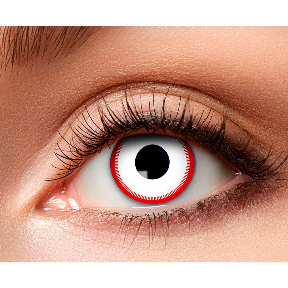 Lentilles de Contact Vampire Rouge et Blanc - Accessoire Halloween