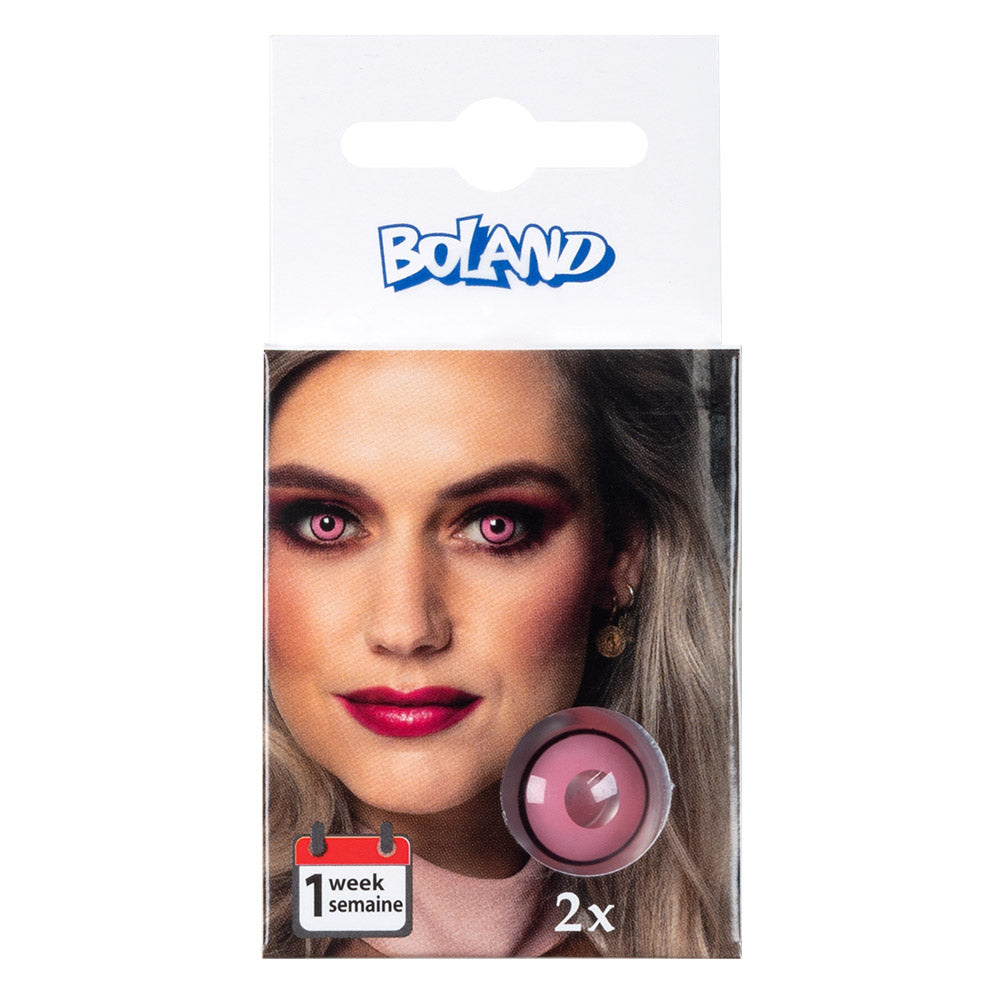 Lentilles de Contact Rose Bonbon - Effet Yeux Roses 1 Semaine