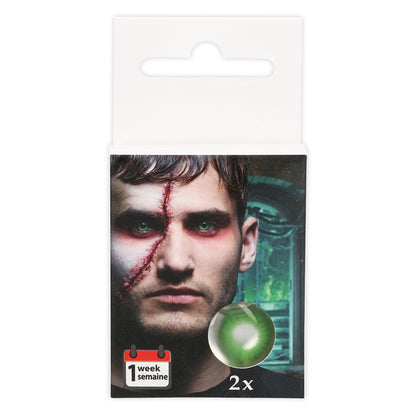 Lentilles de Contact Verts Fluo Zombie - 1 Semaine