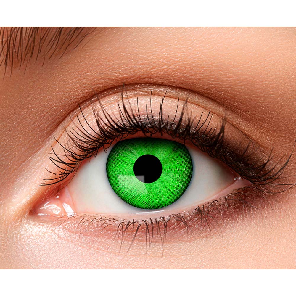 Lentilles de Contact Verts Fluo Zombie - 1 Semaine
