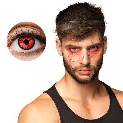 Lentilles de Contact Rouges Demon - Accessoire Halloween Effrayant
