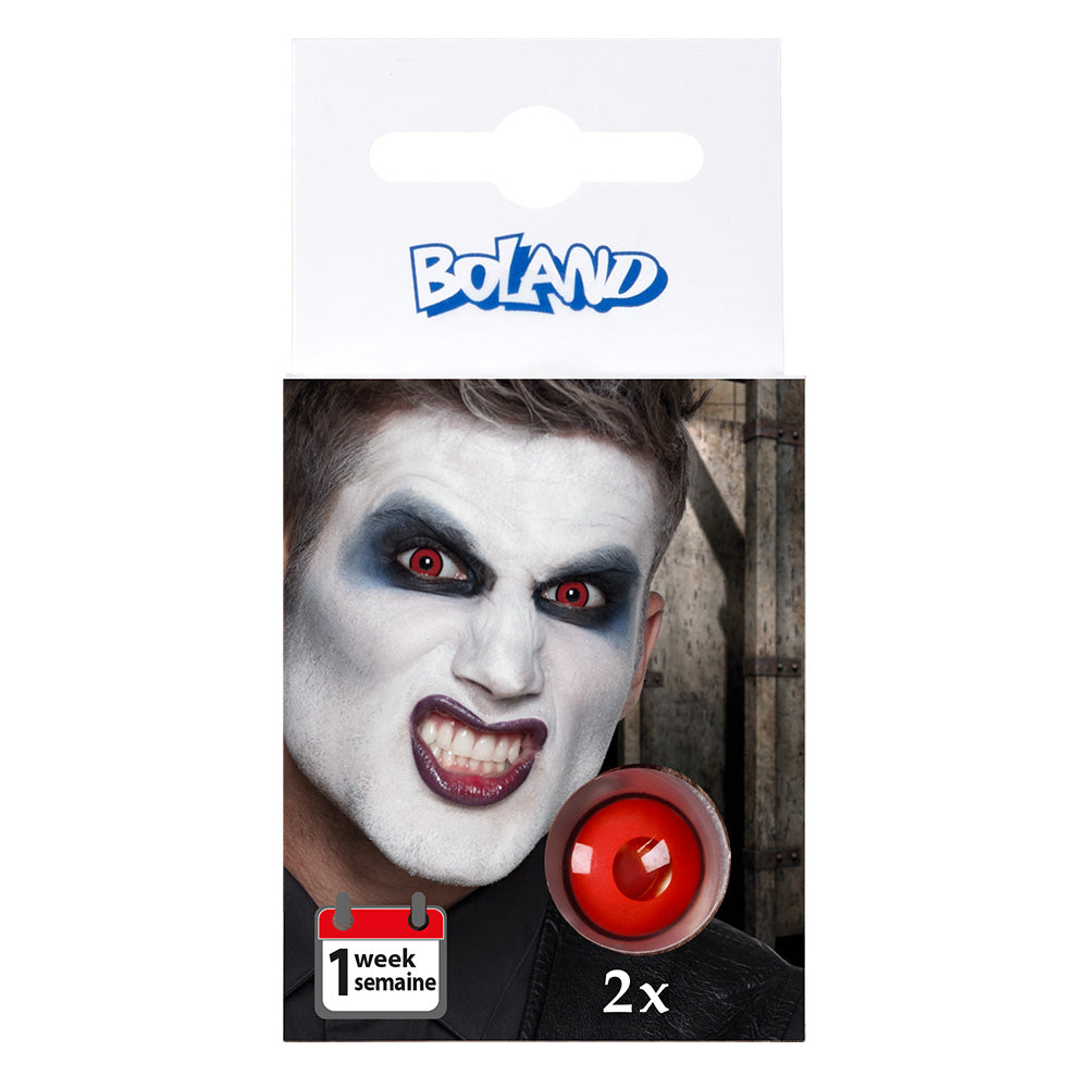 Lentilles de Contact Rouges Vampire - Yeux Rouges Intenses 1 Semaine