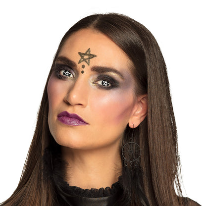 Lentilles de Costume Pentagramme Noires - Effet Sorcière