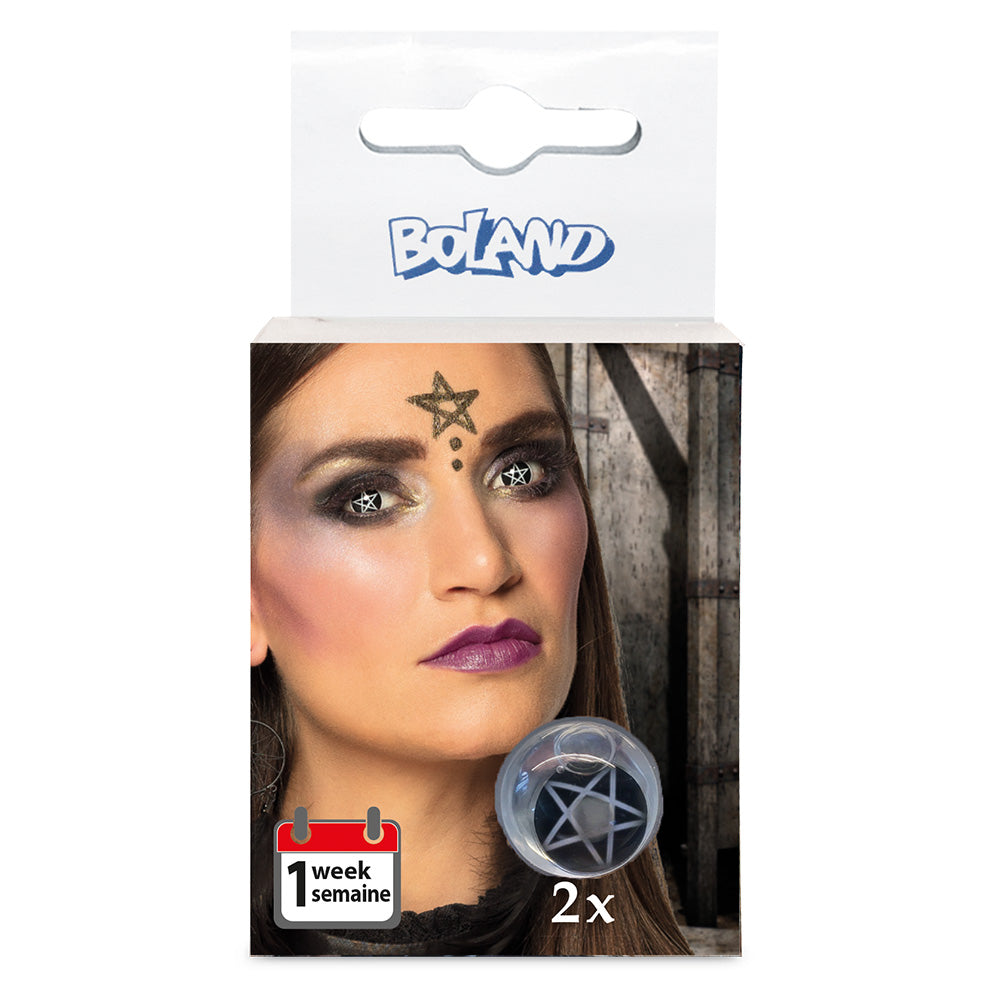 Lentilles de Costume Pentagramme Noires - Effet Sorcière