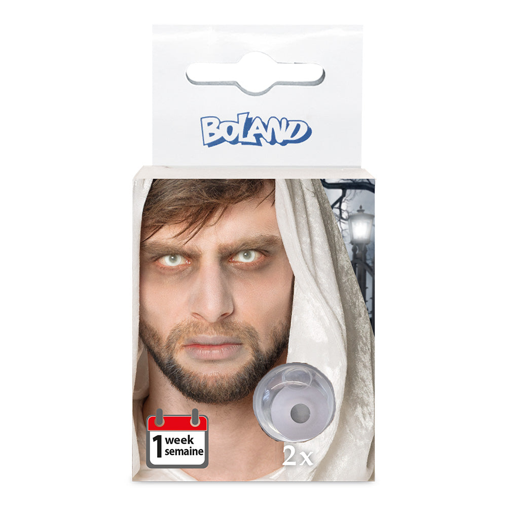 Lentilles Blanches Fantôme - Effets Spéciaux Halloween