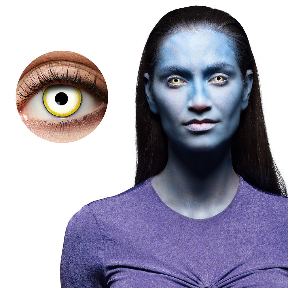 Lentilles de Contact Jaunes Fantasy - Effet Alien Bleu 1 Semaine