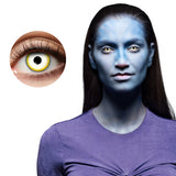 Lentilles de Contact Jaunes Fantasy - Effet Alien Bleu 1 Semaine