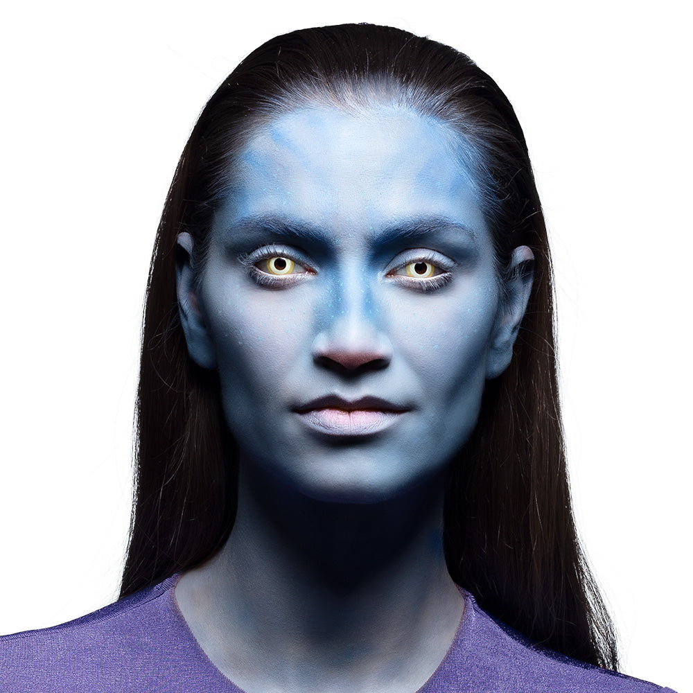 Lentilles de Contact Jaunes Fantasy - Effet Alien Bleu 1 Semaine