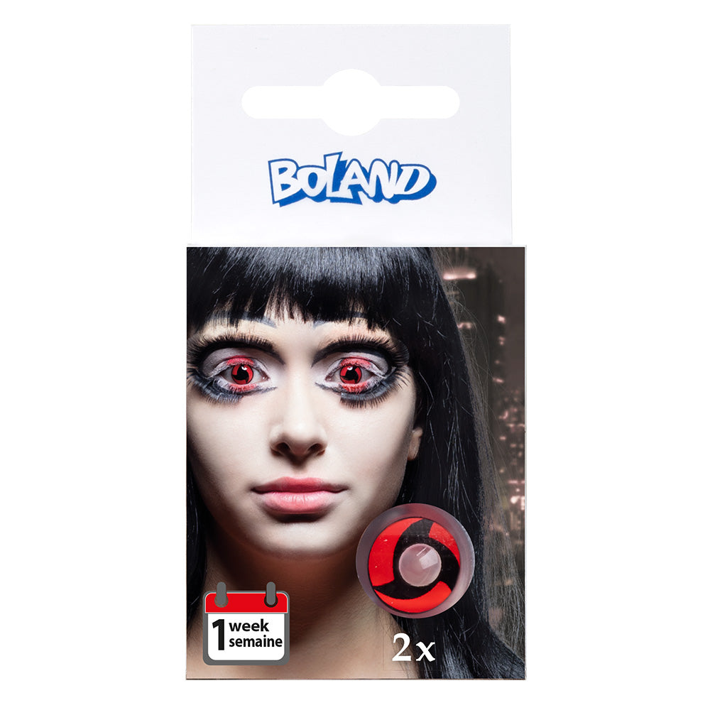 Lentilles de Contact Rouges Spirale - Déguisement Anime