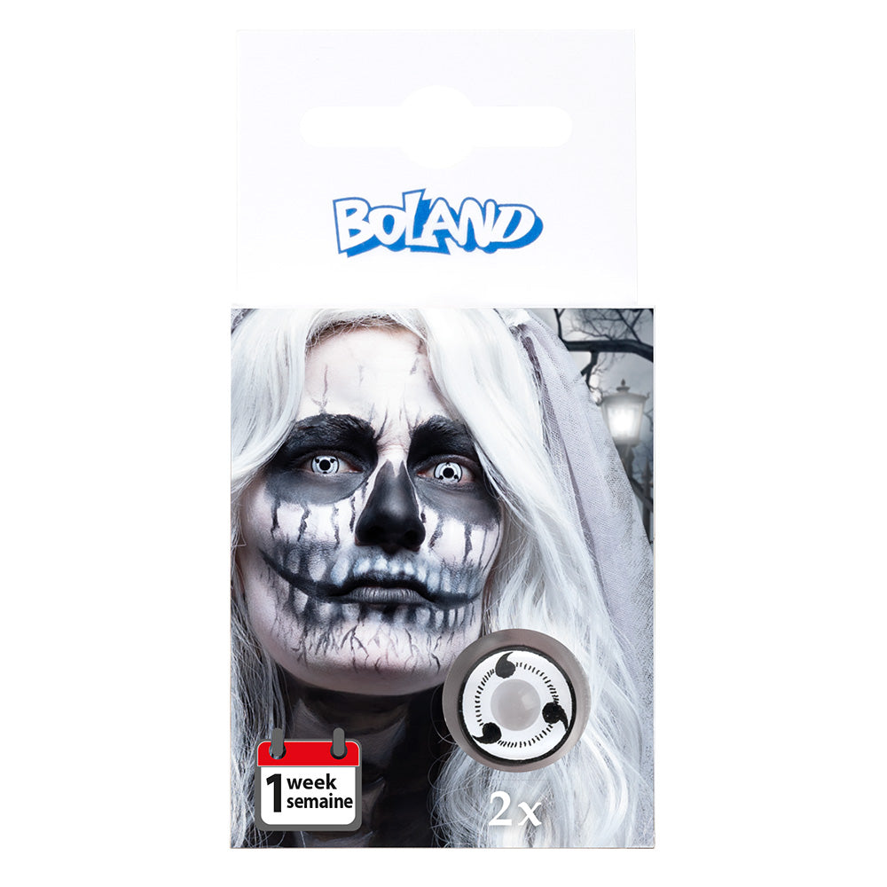 Lentilles de Contact Fantôme Blanc - Maquillage Halloween Effrayant