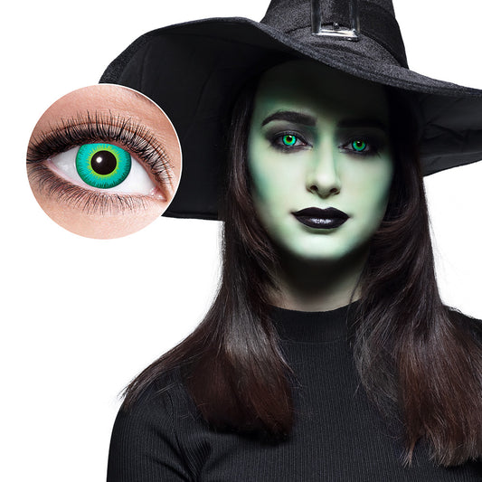Lentilles de Contact Vertes Turquoise - Yeux Sorcière Halloween 1 Semaine