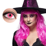 Lentilles de Contact Rose Fluo Sorcière + Chapeau Paillettes