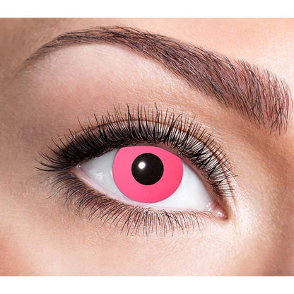 Lentilles de Contact Rose Fluo Sorcière + Chapeau Paillettes