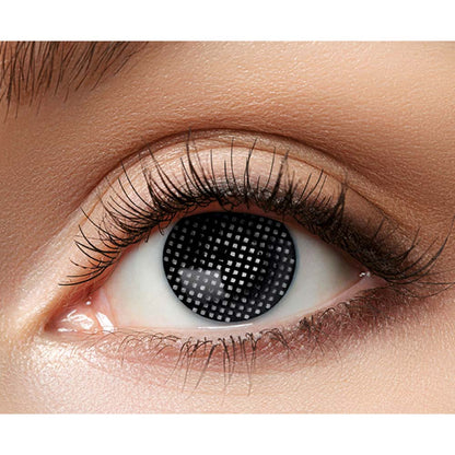 Lentilles de Contact Noires Grille - Effet Oculaire Intense