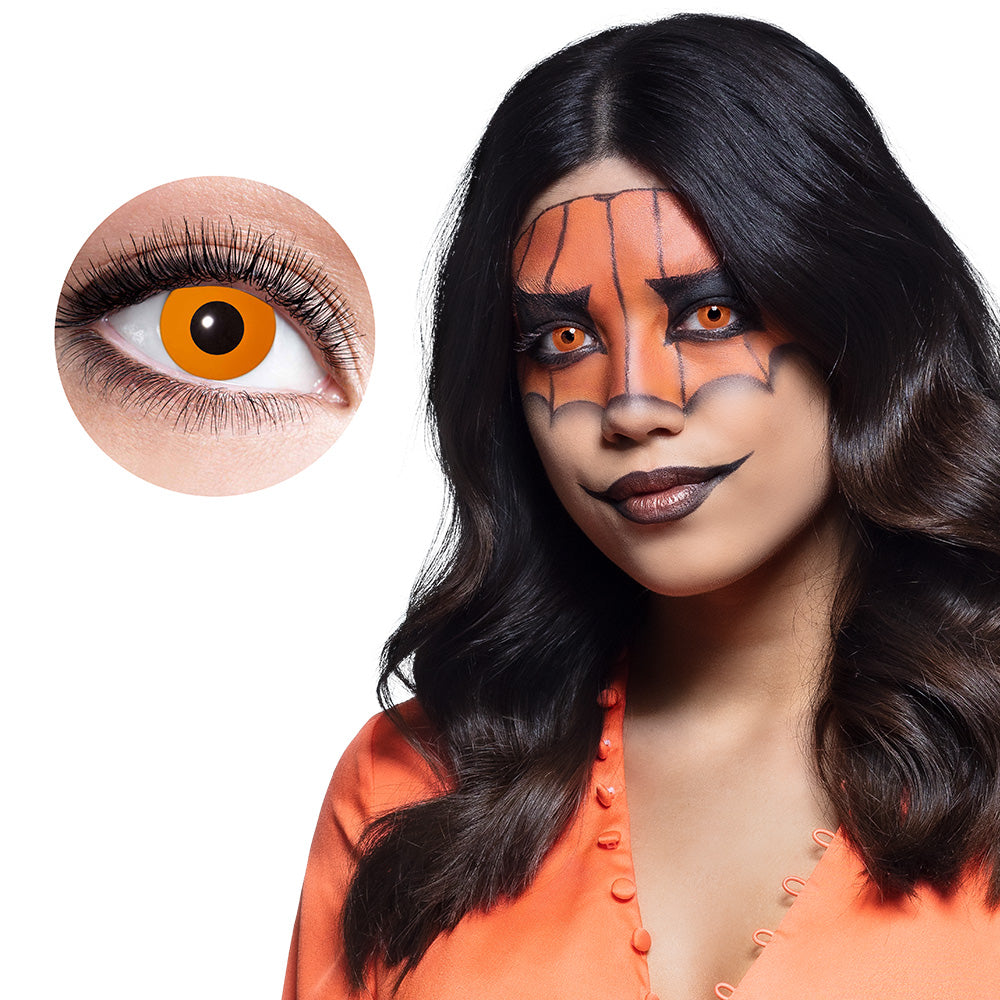 Lentilles de Contact Halloween Orange Citrouille - 2 Paires