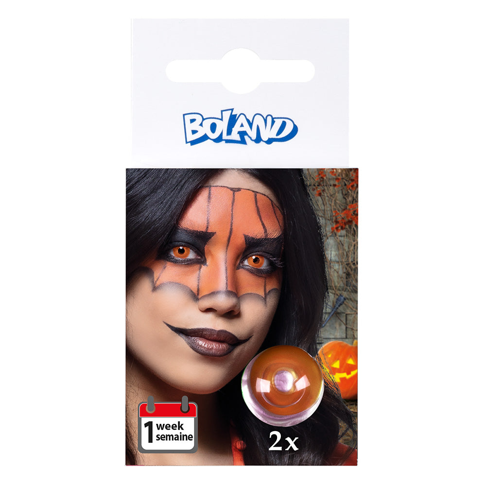 Lentilles de Contact Halloween Orange Citrouille - 2 Paires