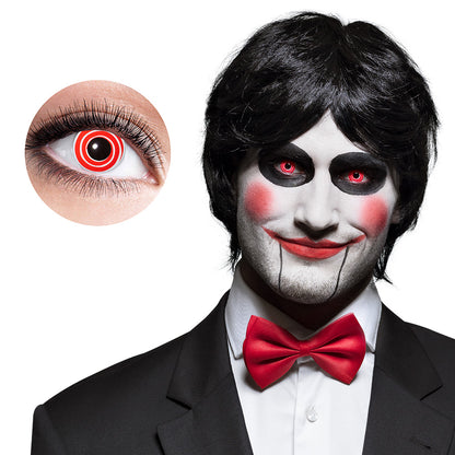 Lentilles de Contact Oeil Rouge Spirale Halloween - 2 Paires