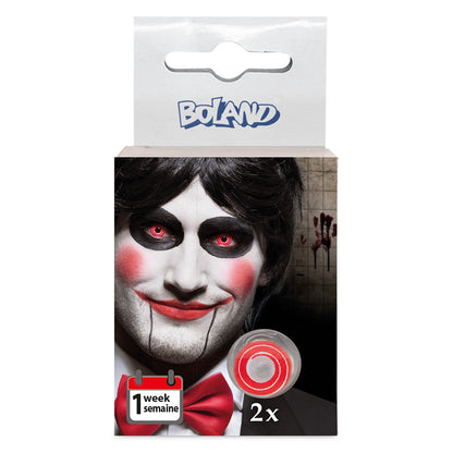 Lentilles de Contact Oeil Rouge Spirale Halloween - 2 Paires