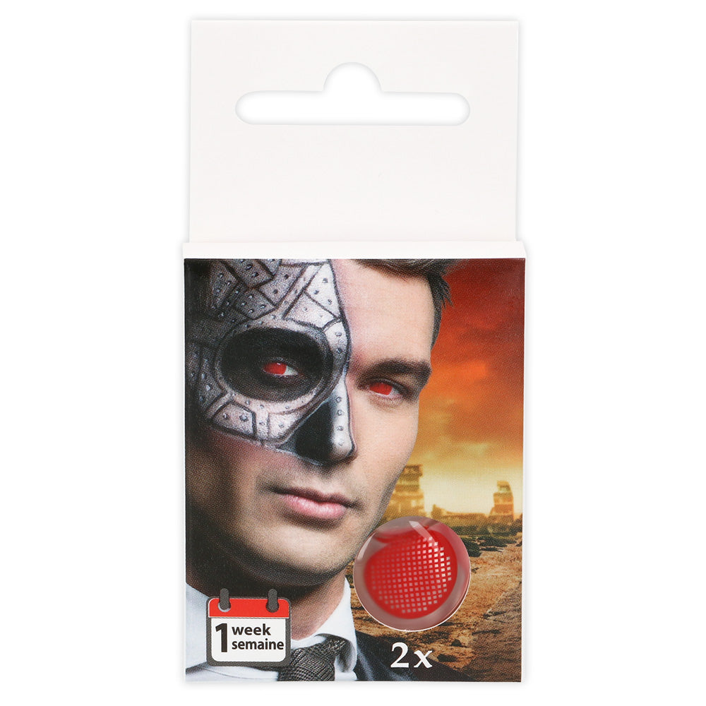 Lentilles de Contact Rouges Halloween - Yeux Demon 2 Paires