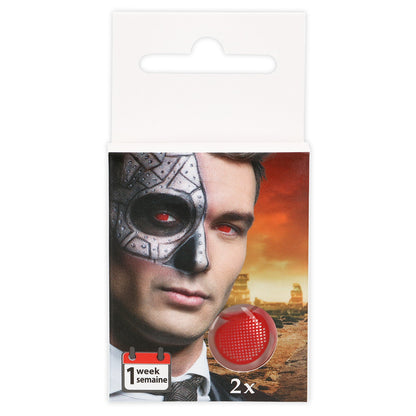 Lentilles de Contact Rouges Halloween - Yeux Demon 2 Paires