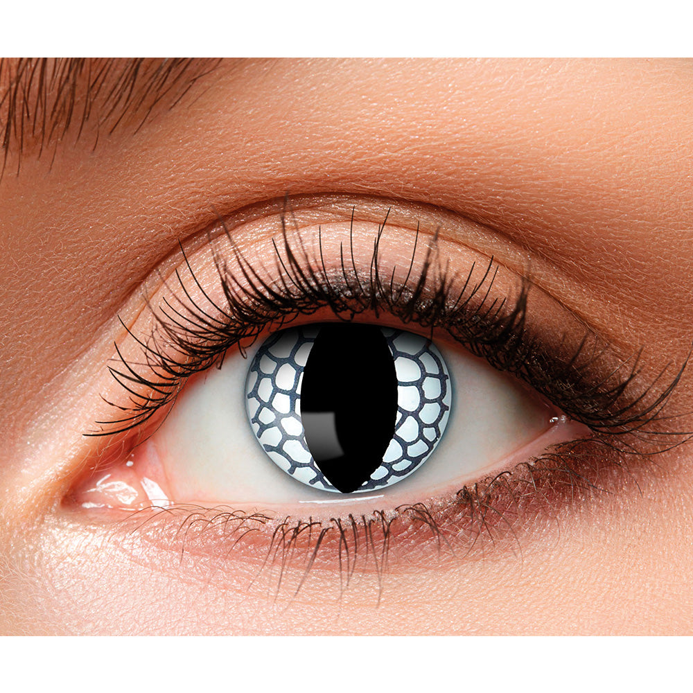 Lentilles de Contact Reptile - Effet Serpent Blanc et Noir