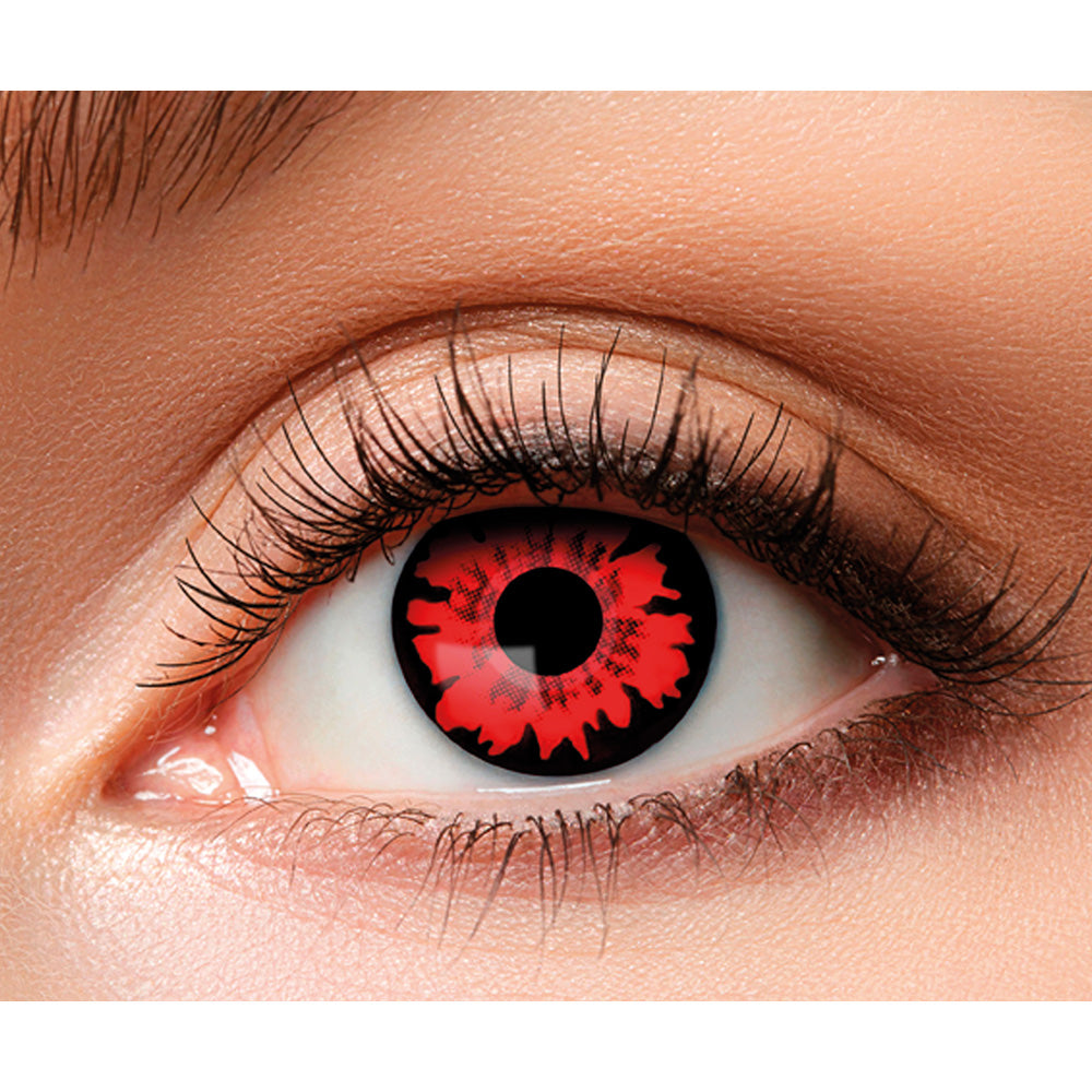 Lentilles de Contact Rouges Démon - Effet Vampire Intense