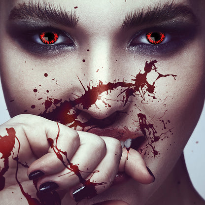 Lentilles de Contact Rouges Démon - Effet Vampire Intense