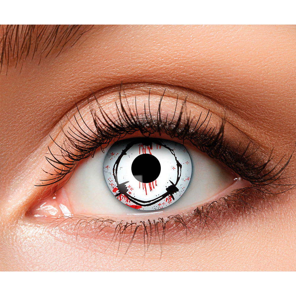 Lentilles de Contact Oeil Sanglant Halloween - Effet Horrifique 1 Semaine