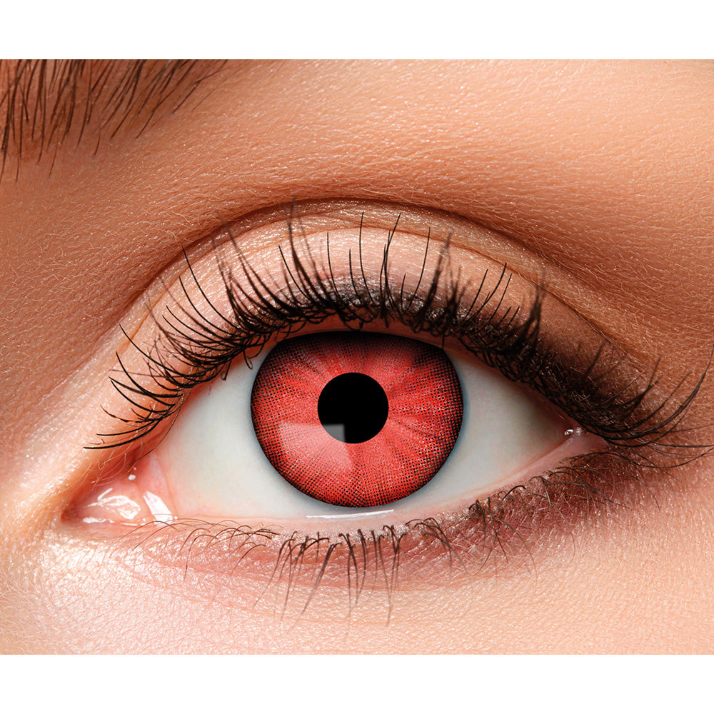 Lentilles de Contact Rouges Fantaisie - Effet Halloween