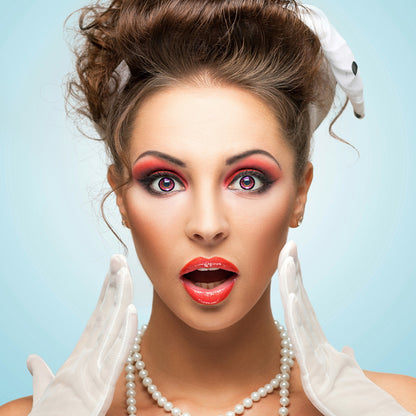 Lentilles de Contact Rouges Fantaisie - Effet Halloween