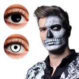 Lentilles de Contact Noires Sclera Halloween - Costume Zombie