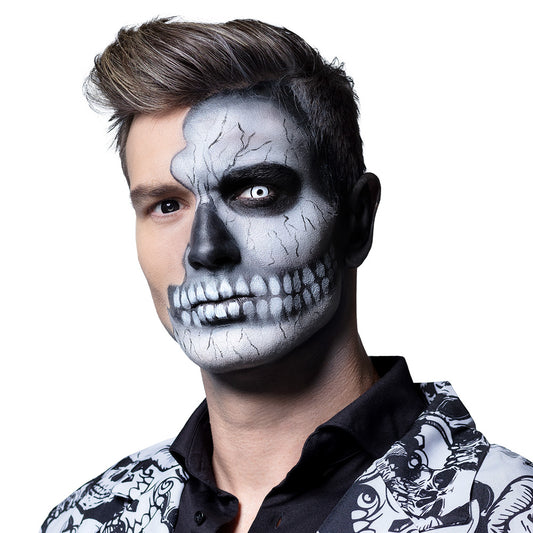Lentilles de Contact Noires Sclera Halloween - Costume Zombie