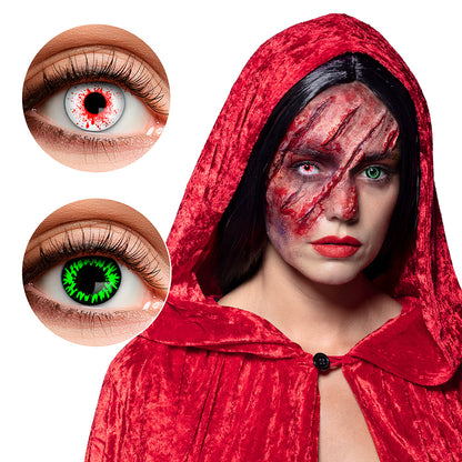 Lentilles de Contact Duo Halloween - Yeux Rouge et Vert