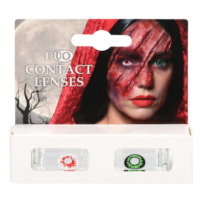 Lentilles de Contact Duo Halloween - Yeux Rouge et Vert