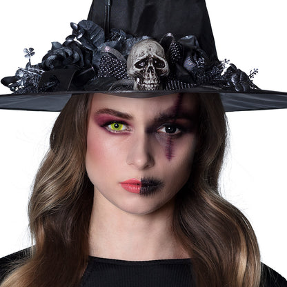 Lentilles de Contact Duo Jaune & Noir Halloween - Effet Sorcière