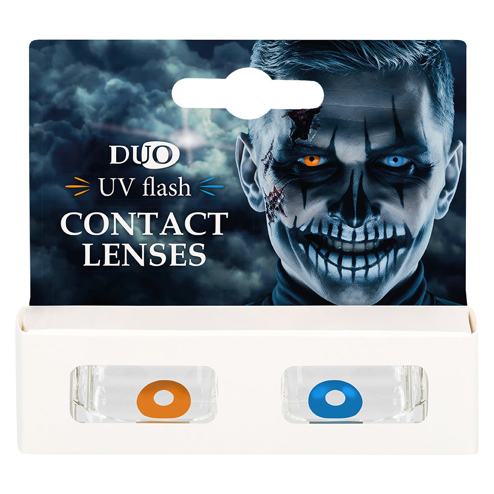 Lentilles de Contact UV Duo Flash Assorties Orange et Bleu