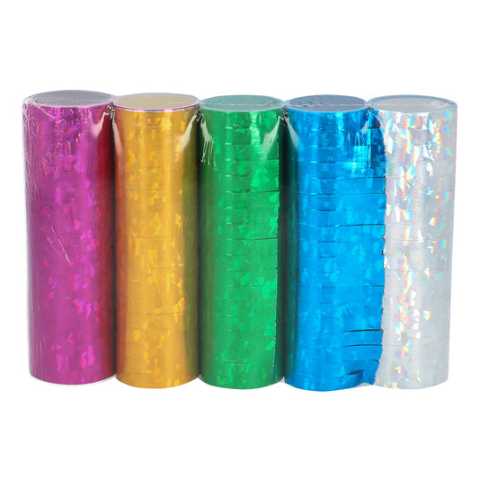 Ruban Adhésif Holographique Multicolore - 5 Rouleaux Brillants