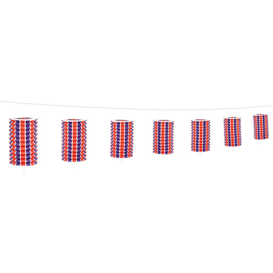 Lanterne Accordéon Rouge Violet 16cm - Lot de 12
